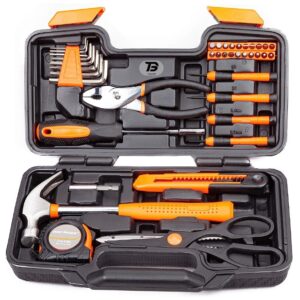 Set scule, Tebnaild, 39 Piese, Negru/Portocaliu