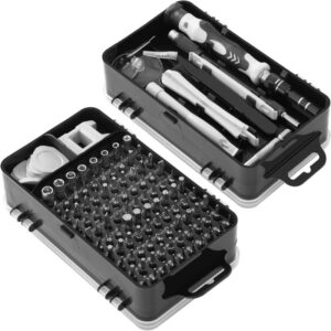 Set Surubelnite Velixo®, de Precizie 115 in 1, 98 Biti, pentru Electronice, Electrocasnice, Mobilier, Telefoane, Macbook, iMac, iPhone, Flexibila, cu Ventuza, Penseta,...