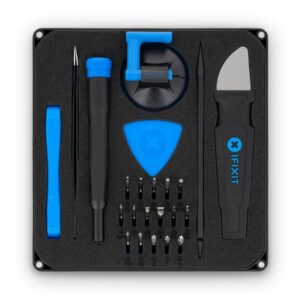 Setul de instrumente electronice esentiale, iFixit, Otel, Negru/Albastru