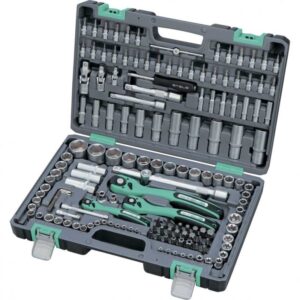 Trusa scule, 1/4", 3/8", 1/2", Cr-V, S2, cutie armata, 151 piese// STELS